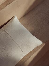Funda de cojín de algodón con pespuntes Terre, 70% algodón, 30% lino, Blanco, An 30 x L 50 cm