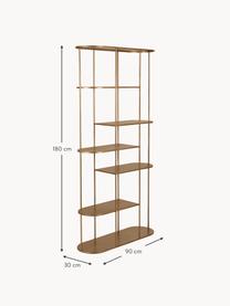 Scaffale calto on finitura anticata Grayson, Acciaio, verniciato a polvere con finitura antica, Dorato, Larg. 90 x Alt. 180 cm