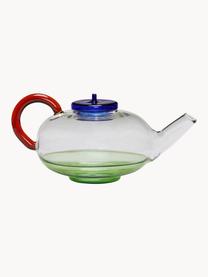 Mondgeblazen glazen theepot NoRush, 900 ml, Glas, Donkerblauw, groen, transparant, rood, 900 ml