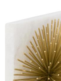 Marmor-Buchstützen Marburch, 2 Stück, Unterseite: Filz, Buchstützen: Weisser Marmor, Detail: Goldfarben, Unterseite: Filz, B 14 x H 17 cm