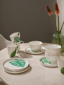 Fine Bone China Geschirr-Set Timba, 4 Personen (12er-Set), Fine Bone China (Porzellan)
Fine Bone China ist ein Weichporzellan, das sich besonders durch seinen strahlenden, durchscheinenden Glanz auszeichnet., Off White, Grün mit Goldrand, Set mit verschiedenen Grössen