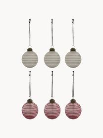 Kerstballen Lolli, set van 6, Gebroken wit, roze, Ø 6 x H 7 cm