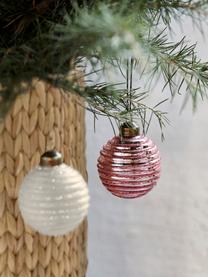 Kerstballen Lolli, set van 6, Gebroken wit, roze, Ø 6 x H 7 cm