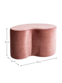 Pouf in velluto rosa Cloe, Rivestimento: poliestere (velluto), Struttura: legno di pino, pannelli d, Rosa, Larg. 80 x Prof. 50 cm