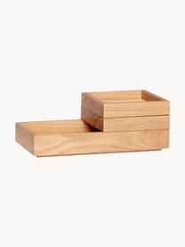 Set di 3 scatolette impilabili Klara, Finitura in legno di quercia, legno di quercia, certificato FSC, Legnio chiaro, Set in varie misure