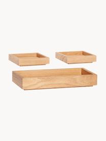 Set de cajas apilables Klara, 3 uds., Chapa de roble, madera de roble con certificado FSC, Madera de roble, Set de diferentes tamaños