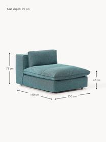 Module central XL Felix, Tissu vert turquoise, larg. 100 x prof. 140 cm