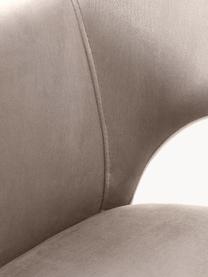 Sedia con braccioli Rachel, Rivestimento: velluto (rivestimento in , Gambe: metallo verniciato a polv, Velluto taupe, Larg. 55 x Prof. 65 cm