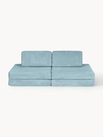 Modulares Kinder-Spielsofa Mila aus Cord, handgefertigt, Bezug: Cord (100 % Polyester) De, Cord Hellblau, B 130 x T 65 cm