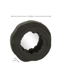 Specchio rotondo da parete in legno di paulownia nero Nature, Cornice: legno di paulownia rivest, Superficie dello specchio: lastra di vetro, Nero, Ø 28 cm