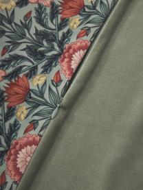 Housse de coussin en velours avec motif floral et houppes Pari, Multicolore, larg. 45 x long. 45 cm