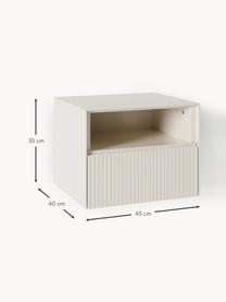 Nachttisch Shea mit geriffelter Front, Mitteldichte Holzfaserplatte (MDF), lackiert

Dieses Produkt wird aus nachhaltig gewonnenem, FSC®-zertifiziertem Holz gefertigt., Hellbeige, B 45 x H 35 cm