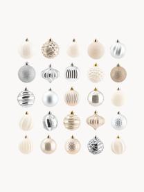 Set de bolas de Navidad irrompibles Turnip Ø 7 cm, 60 uds., Oro, plata, blanco, Ø 7 cm