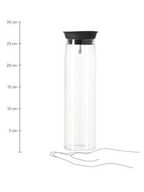 Jarra grande de vidrio con tapón Brioso, 1,1 L, Vidrio, silicona, Transparente, Al 28 cm