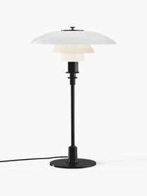 Lampa stołowa ze szkła dmuchanego PH 3/2, Stelaż: mosiądz metalizowany, Czarny, biały, Ø 29 x 47 cm