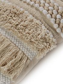 Federa arredo boho Frinny, Cotone, Bianco, ecru, Larg. 45 x Lung. 45 cm