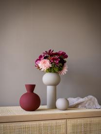 Handbemalte Vase Pillar, H 24 cm, Keramik, Hellbeige, Ø 12 x H 24 cm