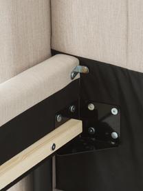 Letto imbottito Dusk, Rivestimento: tessuto finemente struttu, Piedini: metallo verniciato a polv, Tessuto beige, Larg. 180 x Lung. 200 cm