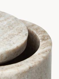 Marmor-Aufbewahrungsdose Simba, Marmor, Beige, marmoriert, Ø 10 x H 12 cm