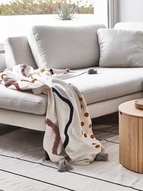 Plaid en coton motif abstrait Pablo, Endroit : multicolore Envers : blanc