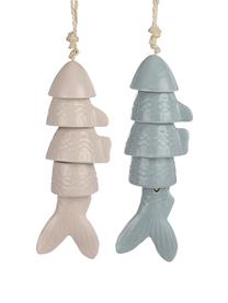 Carillon à vent enfant Fish, 2 élém., Beige, bleu