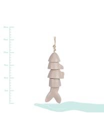 Windspiel-Set Fish, 2-tlg., Porzellan, Beige, Blau, Ø 6 x H 20 cm