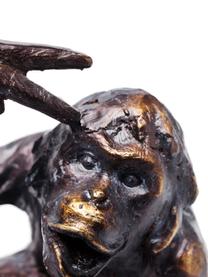Handgefertigte Buchstützen Monkey, 2-tlg., Polyresin, Schwarz, Set mit verschiedenen Größen