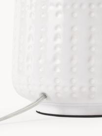 Große Keramik-Tischlampe Iva, Lampenschirm: Textil, Lampenfuß: Keramik, Weiß, Ø 33 x H 53 cm