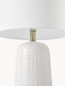 Grosse Keramik-Tischlampe Iva, Lampenschirm: Textil, Weiss, Ø 33 x H 53 cm