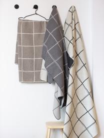 Zachte geruite plaid Silvretta in beige/wit, 85% katoen, 8% viscose, 7% polyacryl, Beige, natuurwit, B 140 x L 200 cm