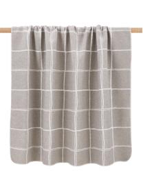 Zachte geruite plaid Silvretta in beige/wit, 85% katoen, 8% viscose, 7% polyacryl, Beige, natuurwit, B 140 x L 200 cm