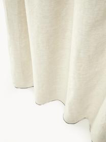 Semi-transparant linnen gordijn Eleonara met tunnelzoom, 2 stuks, 100% linnen, Gebroken wit, zwart, B 145 x L 260 cm
