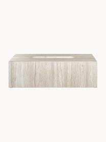 Kosmetiktuchbox Lamura aus Marmor, Marmor, Hellbeige, marmoriert, B 26 x T 14 cm