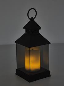 Lantaarn Flame met LED-kaars, 6 stuks, Frame: kunststof, Zwart, B 10 cm x H 25 cm