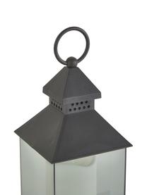 Lantaarn Flame met LED-kaars, 6 stuks, Frame: kunststof, Zwart, B 10 cm x H 25 cm