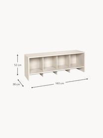 Sitzbank Tenna, Mitteldichte Holzfaserplatte (MDF), lackiert, Hellgrau, B 140 x H 52 cm