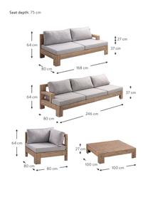 Komplet mebli ogrodowych z drewna akacjowego Joshua, 4 elem., Tapicerka: 100% poliester (odporny n, Stelaż: lite drewno akacjowe, Drewno akacjowe, szary, S 246 x G 80 cm