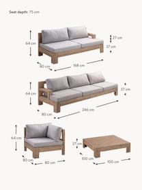 Zahradní sedací souprava z akáciového dřeva Joshua, 4 díly, Akáciové dřevo, šedá, Š 326 cm, H 248 cm