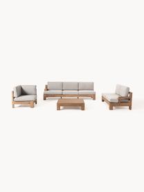 Modulares Garten-Lounge-Set Joshua aus Akazienholz, 4-tlg., Hellgrau, Akazienholz lackiert, B 326 x T 248 cm