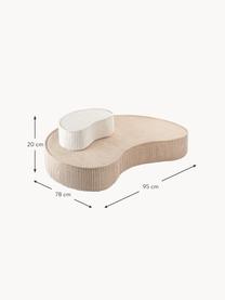 Pouf per bambini in velluto a coste Beans, Rivestimento: velluto a coste (100% pol, Velluto a coste beige, Larg. 95 x Prof. 78 cm