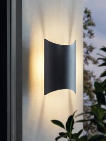 Outdoor LED wandlamp Lagasco, Lamp: verzinkt staal, Zwart, 19 x 28 cm