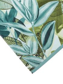 Telo mare in cotone Jungle Vibe, 100% cotone, Tonalità blu, tonalità verdi, Larg. 100 x Lung. 180 cm