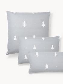 Funda de almohada de franela invernal X-mas Tree, Gris claro, blanco, An 40 x L 80 cm