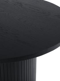 Ovaler Esstisch Bianca mit Eichenholzfunier, 200 x 90 cm, Tischplatte: Mitteldichte Holzfaserpla, Beine: Trompetenbaumholz, lackie, Eichenholz, schwarz lackiert, B 200 x T 90 cm