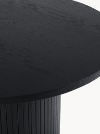 Table ovale en placage de chêne Bianca, 200 x 90 cm, Bois de chêne, noir laqué, larg. 200 x prof. 90 cm