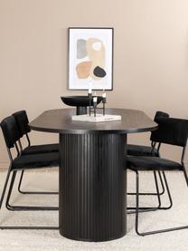Oválny drevený jedálenský stôl Bianca, 200 x 90 cm, Dubové drevo, čierna lakovaná, Š 200 x H 90 cm