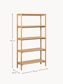 Estantería de madera de roble Braidwood, Estantería: tablero de fibras de dens, Estructura: madera de roble, Madera de roble, An 86 x Al 160 cm