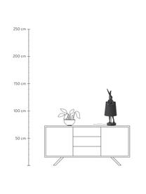 Lampada rosa da tavolo  grande di design Rabbit, Paralume: lino, Asta: acciaio verniciato a polv, Nero, Ø 23 x Alt. 68 cm