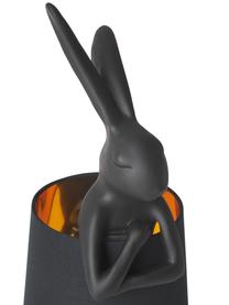 Lampada rosa da tavolo  grande di design Rabbit, Paralume: lino, Asta: acciaio verniciato a polv, Nero, Ø 23 x Alt. 68 cm