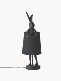 Lampada rosa da tavolo  grande di design Rabbit, Paralume: lino, Asta: acciaio verniciato a polv, Nero, Ø 23 x Alt. 68 cm